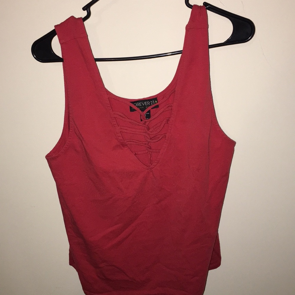 Forever 21+ 2X Pink Strappy Tank Top